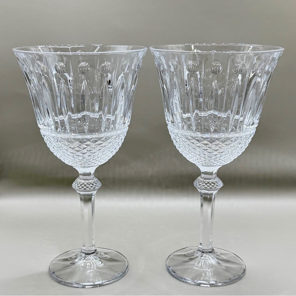 Godinger Shannon Crystal Sutton Place Water‎ Goblets - Pair of 2 - 7 7/8"